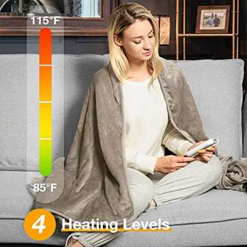 WOOMER Heated Throw Blanket with 5-Year Warranty and Comfort