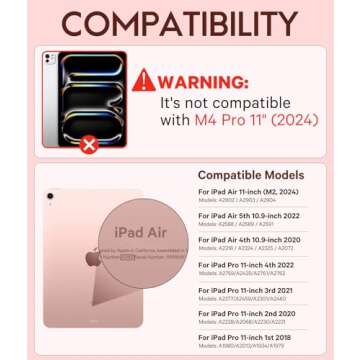 GreenLaw for iPad Pro 11 inch Case with Keyboard, for iPad Pro 11 (4th/3rd/2nd/1st Gen) & iPad Air 1...