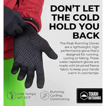 Tough Outdoors Winter Gloves - Womens and Mens Waterproof Touch Screen Gloves - Hiking, Texting, Cyc...