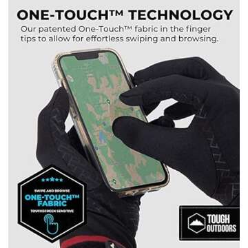 Tough Outdoors Winter Gloves - Womens and Mens Waterproof Touch Screen Gloves - Hiking, Texting, Cycling Warm Thermal Touchscreen Snow Glove Liners for Men and Women - Medium/Large