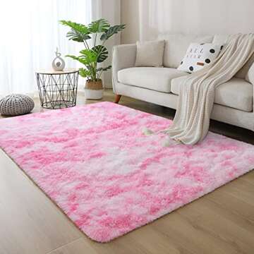 DweIke Fluffy Modern Area Rug - 4x6 ft Plush Soft Design