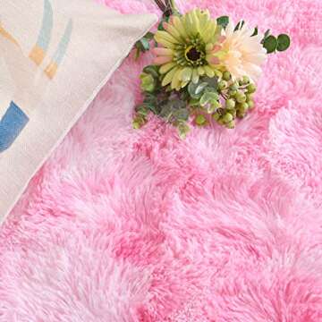 DweIke Fluffy Modern Area Rug - 4x6 ft Plush Soft Design