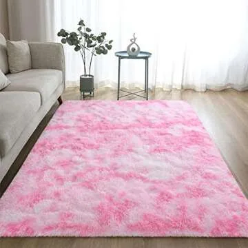 DweIke Fluffy Modern Area Rug - 4x6 ft Plush Soft Design