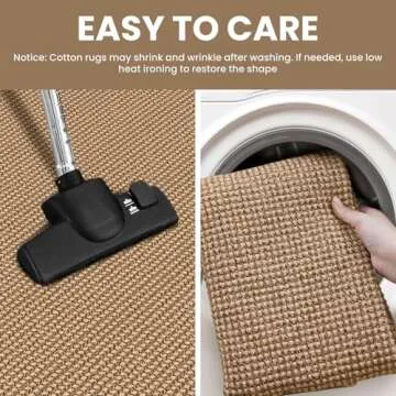 IOHOUZE Washable Runner Rug 2'x6' Non Slip Rubber Backed Runners for Hallways Entryway Runner Indoor, Kitchen Rugs Woven Cotton Floor Carpet for Hall Entrance Bedroom, Orange/Tan/Brown