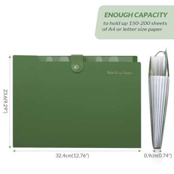 SKYDUE Expanding File Folder - 8 Pocket Organizer