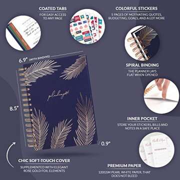 PLANBERRY Hourly Schedule Planner Premium – Undated Weekly Organizer with Time Slots & Monthly Bud...