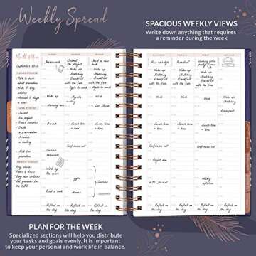 PLANBERRY Hourly Schedule Planner Premium – Undated Weekly Organizer with Time Slots & Monthly Budget – Time Management, Goal Setting, to-Do List & Habit Tracker –6.9″x8.5″(Royal Blue)