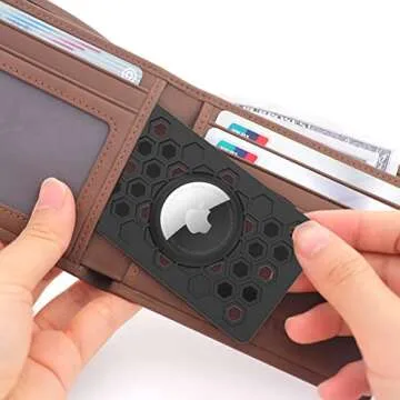 for AirTag Wallet Holder 2 Pack, AirTag Card Holder, Ultra Thin Card Holder for Apple AirTag, AirTag Card for Wallet,Purse, Luggage, Handbag, Backpack (Black)