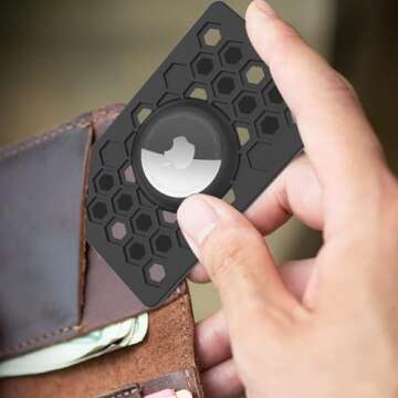 for AirTag Wallet Holder 2 Pack, AirTag Card Holder, Ultra Thin Card Holder for Apple AirTag, AirTag Card for Wallet,Purse, Luggage, Handbag, Backpack (Black)