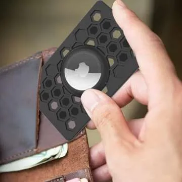 for AirTag Wallet Holder 2 Pack, AirTag Card Holder, Ultra Thin Card Holder for Apple AirTag, AirTag Card for Wallet,Purse, Luggage, Handbag, Backpack (Black)