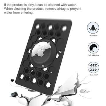 for AirTag Wallet Holder 2 Pack, AirTag Card Holder, Ultra Thin Card Holder for Apple AirTag, AirTag Card for Wallet,Purse, Luggage, Handbag, Backpack (Black)