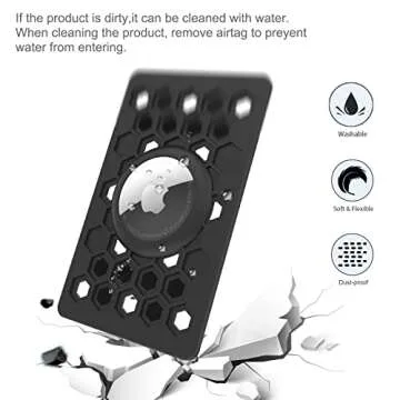 for AirTag Wallet Holder 2 Pack, AirTag Card Holder, Ultra Thin Card Holder for Apple AirTag, AirTag Card for Wallet,Purse, Luggage, Handbag, Backpack (Black)