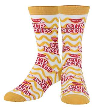 Crazy Socks - Women’s Cute Cup Noodles Crew Socks for Fun Lovers