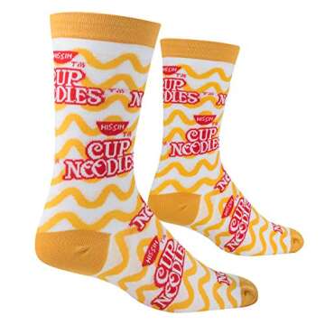 Crazy Socks for Women - Fun Cup Noodles Crew Socks