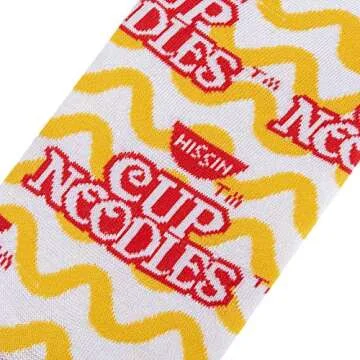 Crazy Socks for Women - Fun Cup Noodles Crew Socks