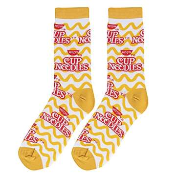 Crazy Socks for Women - Fun Cup Noodles Crew Socks
