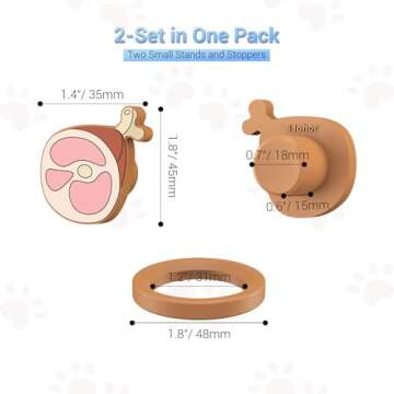 4Johor Food Grade Silicone Plug and Stand Made for Toppl Dog Treat Toy Size S, 2Pack, Toys are Not Included.