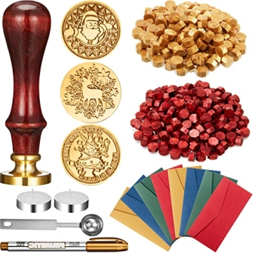 216 Pieces Christmas Wax Seal Stamp Kit for Unique Crafts