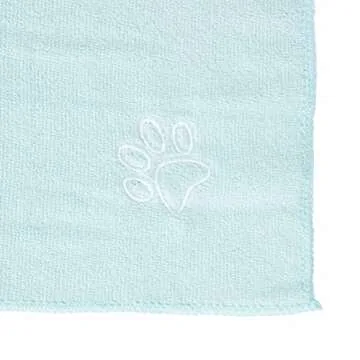 My Doggy Place - Super Absorbent Microfiber Towel - Dog Bathing Supplies - Microfiber Drying Towel - Washer Safe - Mint with Paw Print - 45 x 28 in - 1 Piece