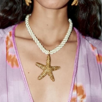 Doubnine Boho Starfish Necklace Earrings Set for Women