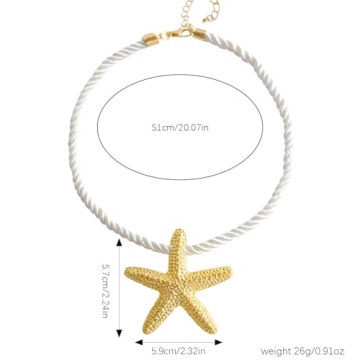 Doubnine Boho Starfish Necklace Earrings Set for Women