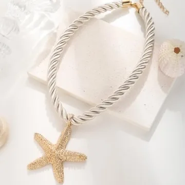 Doubnine Boho Starfish Necklace Earrings Set for Women