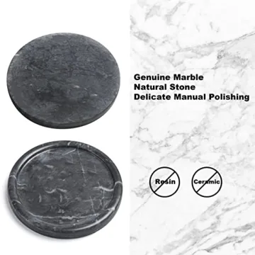 Moreast Black Marble Tray, Natural Stone Decorative Tray