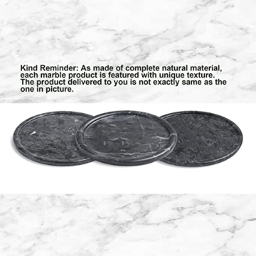 Moreast Black Marble Tray, Natural Stone Decorative Tray