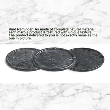 Moreast Black Marble Tray, Natural Stone Decorative Tray