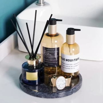 Moreast Black Marble Tray, Natural Stone Decorative Tray