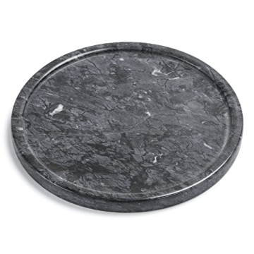 Moreast Black Marble Tray, Natural Stone Decorative Tray