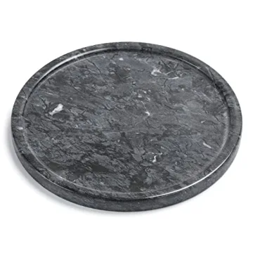 Moreast Black Marble Tray, Natural Stone Decorative Tray