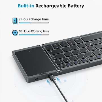 OMOTON Foldable Bluetooth Keyboard with Touchpad