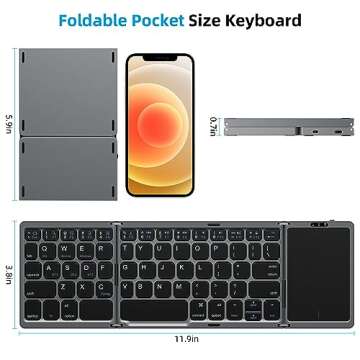 OMOTON Foldable Bluetooth Keyboard with Touchpad