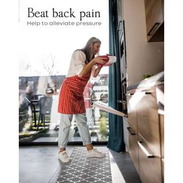 Homergy Anti Fatigue Kitchen Mats - 2 Piece Memory Foam Set