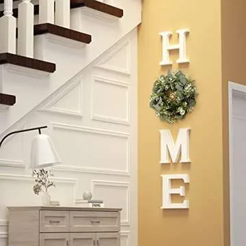 Decorative Wood Home Sign with Wreath for All Seasons