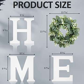 Decorative Wood Home Sign with Wreath for All Seasons