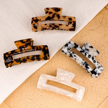Magicsky Hair Claw Clips Elegant Tortoise Shell Design