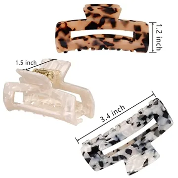 Magicsky Hair Claw Clips Elegant Tortoise Shell Design