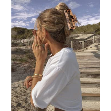 Magicsky Hair Claw Clips Elegant Tortoise Shell Design