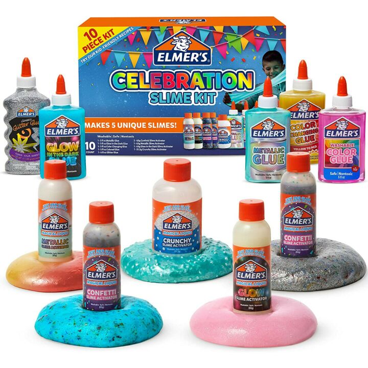 Elmer's Celebration Slime Kit, Slime Supplies 10 Count