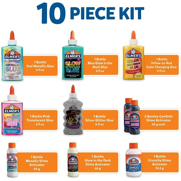 Elmer's Celebration Slime Kit, Slime Supplies 10 Count