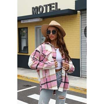 Stylish BOUTIKOME Women’s Plaid Shacket for Fall Winter