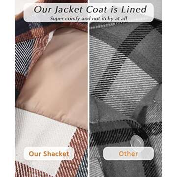 Stylish BOUTIKOME Women’s Plaid Shacket for Fall Winter