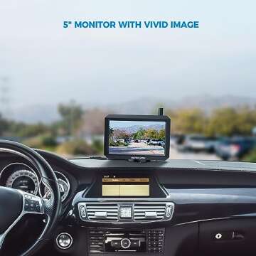 AUTO-VOX Wireless Backup Camera 5 Inch HD Monitor, Easy Install Stable Digital Signal Rear View Came...