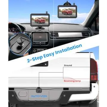 AUTO-VOX Wireless Backup Camera 5 Inch HD Monitor, Easy Install Stable Digital Signal Rear View Camera System, Dual Channel Color Night Vision Back Up Camera for Car SUV Pickup Truck Van - W7Pro