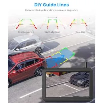 AUTO-VOX Wireless Backup Camera 5 Inch HD Monitor, Easy Install Stable Digital Signal Rear View Camera System, Dual Channel Color Night Vision Back Up Camera for Car SUV Pickup Truck Van - W7Pro