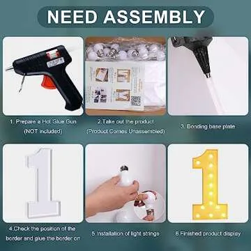 YOSWPP 4FT Large Marquee Light Up Letters Numbers Giant Mosaic Balloon Frame,Wedding Backdrop Decoration Anniversary Decoration Foam Board (0, 4FT)