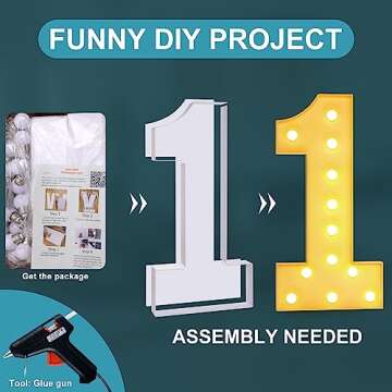 YOSWPP 4FT Large Marquee Light Up Letters Numbers Giant Mosaic Balloon Frame,Wedding Backdrop Decoration Anniversary Decoration Foam Board (0, 4FT)