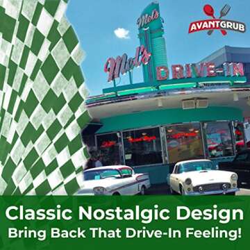 Avant Grub Deli Paper 300 Sheets - Eco-Friendly Green & White Deli Wrap for Cookouts